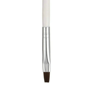 Pinceau à ongles plat UV en nylon à manche en bois blanc, pour peinture de pétales, liner acrylique, manucure et nail art - Product Image 5