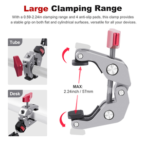 CAME-TV profesyonel sihirli kol kelepçe kiti, 360 ° dönen ile 1/4 "vida git Pro adaptörü, kamera için ışık telefon, Video <span class=keywords><strong>Rig</strong></span> - Product Image 6