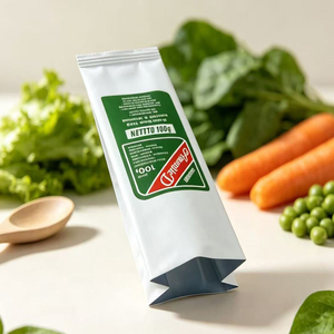 Sachet à soufflet latéral personnalisé de qualité alimentaire avec logo, scellé au dos, en feuille d'aluminium pour poudre, épices et poudre de légumes - Product Image 1