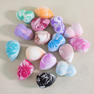 Ensemble d'éponges de maquillage lavables sans latex, violet, rose, rouge, réutilisables, pour le mélange de maquillage, logo personnalisé, vente en gros - Product Image 1