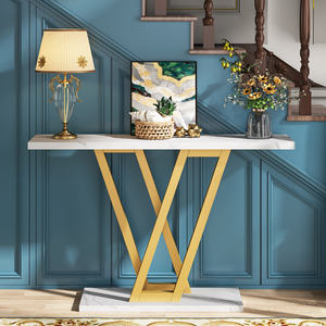 Table console multifonctionnelle moderne en métal doré de 43 pouces <span class=keywords><strong>pour</strong></span> salon, <span class=keywords><strong>entrée</strong></span>, meubles de maison - Product Image 3