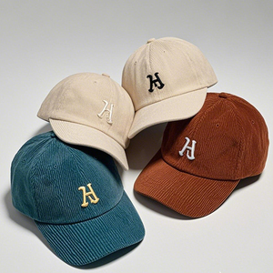 หมวกแก๊ปผ้าลูกฟูกสำหรับผู้หญิงสองสีหมวกเบสบอลแนวสปอร์ตลำลองปรับได้มีสไตล์วินเทจกันแดดปัก - Product Image 6