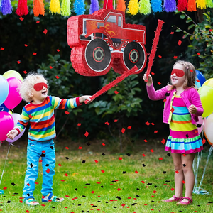 Piñata de Camioneta Pequeña para Niños, Piñata de Construcción con Palo, Antifaz y Confeti para Eventos de Carnaval, Fiesta, Decoración y Juego - Product Image 6