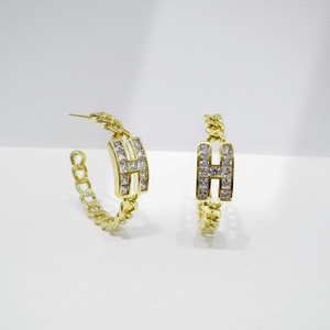 wholesale 925 plata sterling silver Luxury Gold Plated <b>earring</b> <b>fine</b> western korean zircon unique geometric ladies <b>stud</b> <b>earrings</b> - Product Image 4