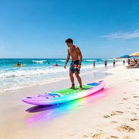 Planche de Stand Up Paddle (SUP) gonflable lumineuse à LED RGB à motif personnalisé, écologique, à aileron unique, en Drop Stitch, pour lacs et rivières, direct usine