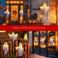 Décorations lumineuses LED modernes pour Halloween, fantômes lumineux suspendus en dacron, nouvelles décorations pour une ambiance festive en chambre et en fête