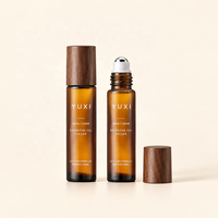 Flacon de sérum en verre givré 10 ml, flacon à bille pour huile parfumée, flacons en verre de luxe personnalisés pour huile essentielle, crème pour les yeux