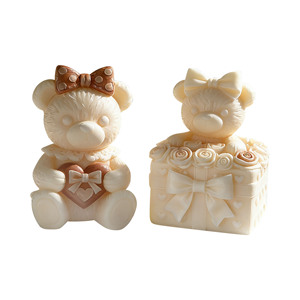 Stampo in Silicone per Candele Aromaterapiche a Forma di Coppia di Orsi, Ornamento Fai-da-Te per Candele Artigianali a Forma di Animali Cartoon - Product Image 6