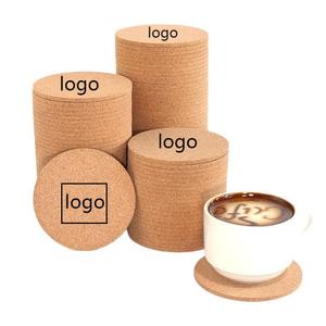 Sous-verres et sets de table en liège personnalisés avec logo, vente en gros, dessous de plat ronds en bois absorbants, isolants thermiques et antidérapants - Product Image 2