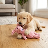 Juguete de Peluche para Mascotas, con Forma de Animal de Dibujos Animados, de Pana Acanalada, para Masticar, Limpieza Dental, con Sonido, Interactivo, para Cachorros, Venta al Por Mayor