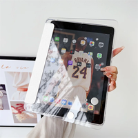 Étui pour iPad Air 3 4 5 6 7 8 9 10ème génération Pro 11 12.9 13 pouces 2024 M4 2025, coque transparente rigide pour tablette avec support rotatif