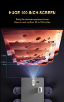 OEM/ODM mini projecteur vidéo portable TS-3 Android 13 lampe LED 4K à courte portée Home cinéma 3D avec haut-parleur intégré 240ANSI