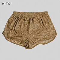 Pantalones Cortos Deportivos para Hombre MITO Ranger Panty / Silkie, Estampado de Mapa Topográfico, Secado Rápido, Cintura Elástica, Dobladillo Tipo Delfín