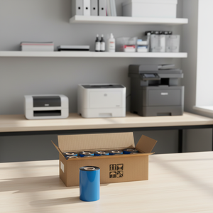 Wax Thermal Transfer Ribbon 110mm x 300m Black Ink Outside 1 Inch Core For Shipping Label <b>Printer</b> - Product Image 1