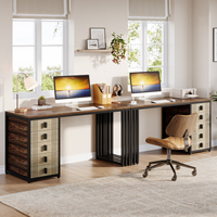 Tribesigns Bureau d'ordinateur modulaire moderne, bureau en bois plaqué avec tiroirs réversibles, tables d'étude de bureau