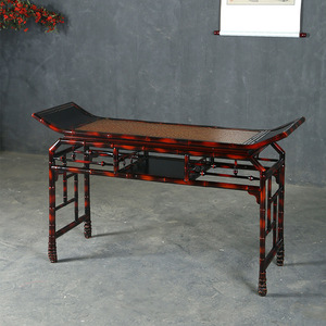 Chinese Bamboo Console Table Tang Style Handmade Entrance Table Wall Mounted Long Table - Product Image 2