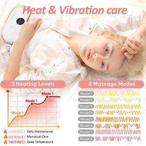 Nueva almohadilla de calefacción Menstrual patentada, cinturón de masaje de relajación con calefacción por vibración para el período de las mujeres, masajeador Abdominal para aliviar el dolor - Product Image 5