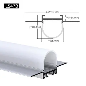 65.4*28MM Alu Profil Extrusion Channel Recessed Drywall Plaster Gypsum Wall In Aluminum Led Profile For Led Strips Lighting