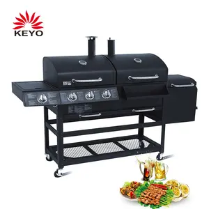 Bbq Gas GasGrill Grill Parts Trolley Black Gas Grill Outdoor Charcoal Comb Gas Bbq 3 Burners Grill Gaz Smoker