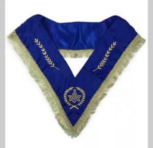 Ensemble de tablier de robe complète provinciale artisanale maçonnique fabriqué sur mesure avec des badges à coudre en cuir brodé à col magnétique - Product Image 3