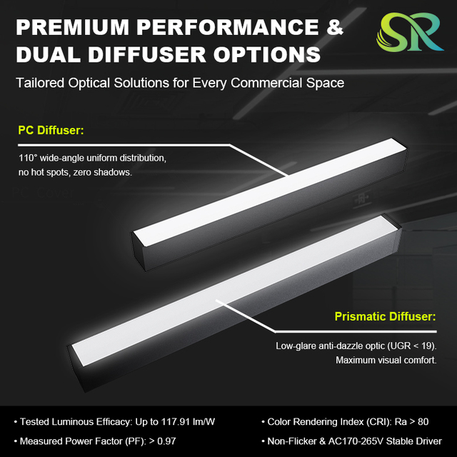 Shadowless Linkable Aluminum LED Linear Light G5 XT23 Minimalist Design Shopping Mall Pendant Light
