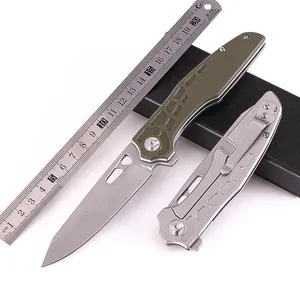 XINBIGO KJDG6高硬度8CR14不锈钢户外折叠口袋刀带夹战术刀