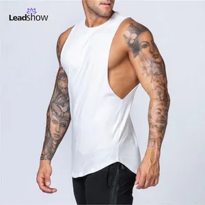 Logotipo personalizado Tanque Black Top Desgaste Da Aptidão Dos Homens de Bambu eco friendly camisetas Roupas de Ginástica Plus Size Esporte Ginásio Homens coletes À Prova de