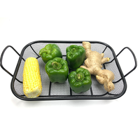 Panier de service rectangulaire en fil de fer, panier de rangement de bureau antiadhésif pour cuisine et salon