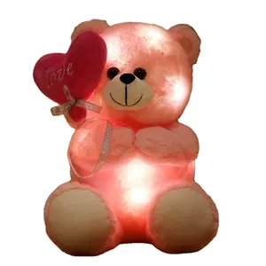 LED light teddy bear doll unicorn alpaca bear owl birthday gift animal plush toys wholesale