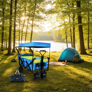 Carrello pieghevole NapFox da 140 litri per tutti i terreni con tettuccio per campeggio, spiaggia e uso esterno - Product Image 2