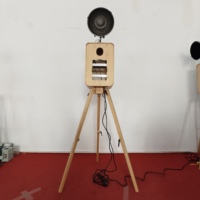 Photomaton portable multifonctionnel en bois pour appareil photo reflex, léger, avec impression instantanée et télécommande, style rétro, vente en gros