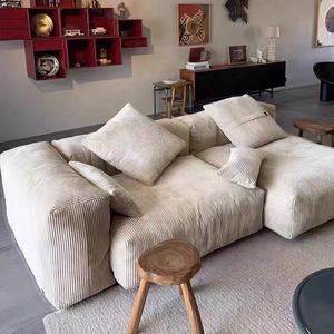 أريكة غرفة معيشة نوردية حديثة من زايشاين، طقم أريكة ثلاثية المقاعد من قماش الكوردوروي الكريمي، أريكة مودولار على شكل حرف L قابلة للغسل للشقق والفلل - Product Image 3