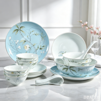 Service de table en céramique pour la maison – Bols et assiettes en porcelaine blanche haute température – Cadeaux de mariage et de déménagement