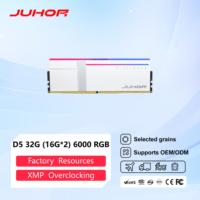 Memoria de Escritorio JUHOR 32GB (2x16GB) RGB DDR5 6000MHz CL28 1.4V Bajo Consumo de Energía, Alta Velocidad, ECC, Garantía de 3 Años, CE/FCC/RoHS, Directo de Fábrica OEM
