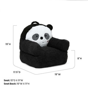 Canapé pour tout-petits confortable en forme de panda mignon en peluche, chaise pour enfants, siège doux, canapé convertible pour le salon - Product Image 2