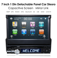 IPoster vendeur chaud 7 pouces BT voiture lecteur dvd panneau détachable fit universel voiture gps navigation avec 1din android autoradio