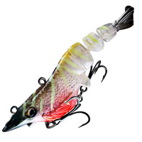 Leurre de pêche crevette multi-sections ultra-réaliste coulant 6cm 8cm 10cm pour poissons d'eau douce