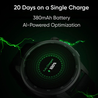 Reloj Inteligente Realme Watch S2 Versión Global Negro con Pantalla AMOLED de 1.43", Motor Super AI y Batería de Hasta 20 Días