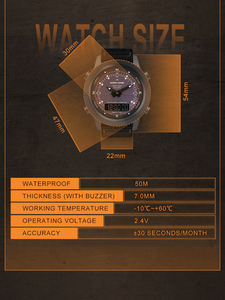 उत्तरी किनारे वाले पुरुषों के धातु आउटडोर खेल सौर घड़ी गर्म 50 मीटर जलरोधक लंबे जीवन कंपास प्रकाश तरंग दोहरी ips नायलॉन - Product Image 4