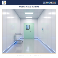 Porte d'hôpital à revêtement antibactérien, intérieur hygiénique, finition vert menthe pour salle d'opération, fabricant d'acier, OEM personnalisé