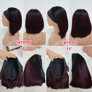 Promotion Letsfly Perruques à bandeau 12A SDD 10 12 pouces 100% cheveux humains 1BTD99J Perruques en cheveux humains naturels fabriquées à la machine Ventes d'usine - Product Image 2