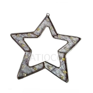 Iron Metal Wire & Glass Beads <b>Star</b> X-mas <b>Hanging</b> Red Colour Christmas Tree Decorations Christmas Stocking Christmas Ribbon - Product Image 1