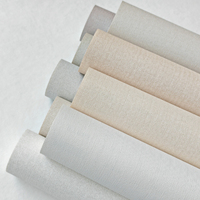 Papier peint texturé à motif lin, revêtement vinyle, imperméable, ignifuge, support en tissu, revêtements muraux en PVC pour hôtel