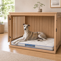 Matelas pour cage à chien avec dessus rembourré, base antidérapante et fenêtre latérale transparente en silicone, idéal pour les grandes cages à domicile et les voyages