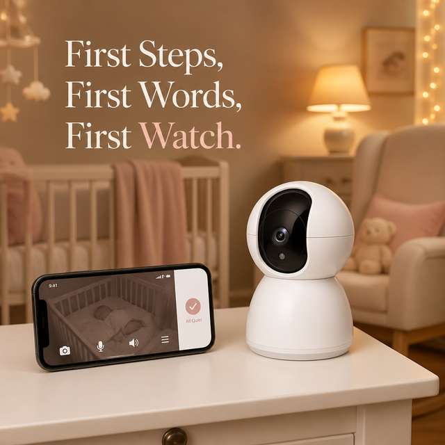 Smart WiFi Indoor Security Camera 360 Pan Tilt Night Vision Motion Detection Alarm Two Way Audio for Home Baby Monitor