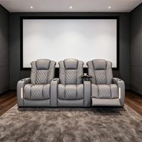 Sofá Reclinable Eléctrico de Cuero para Cine en Casa con Mesa Auxiliar Eléctrica para Muebles de Sala de Estar