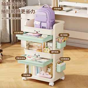 Plastic Storage Cart 4 Layers Drawer Style With Wheels For Toy And Book Organization - Product Image 1