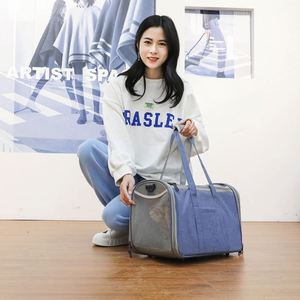 Dropshipping Small Foldable Breathable Lightweight Oxford <b>Pet</b> <b>Carrier</b> Portable Outdoor Style Handbag to Carry <b>Pets</b> on Travel - Product Image 3