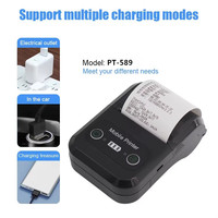 Impresora de código de barras de recibos térmica portátil de 58MM, Mini máquina de impresión QR de billetes de dientes azules de bolsillo de 2 pulgadas, Stock compatible con Android IOS