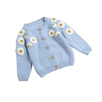Ins Automne Vêtements Bébé À La Main Brodé Cardigan Pull Européen Et Américain À La Mode À Manches Longues Daisy Top